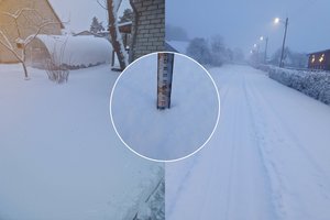 Praėjusią naktį vėl talžė stiprus vėjas, dalis Lietuvos – po storu sniego sluoksniu