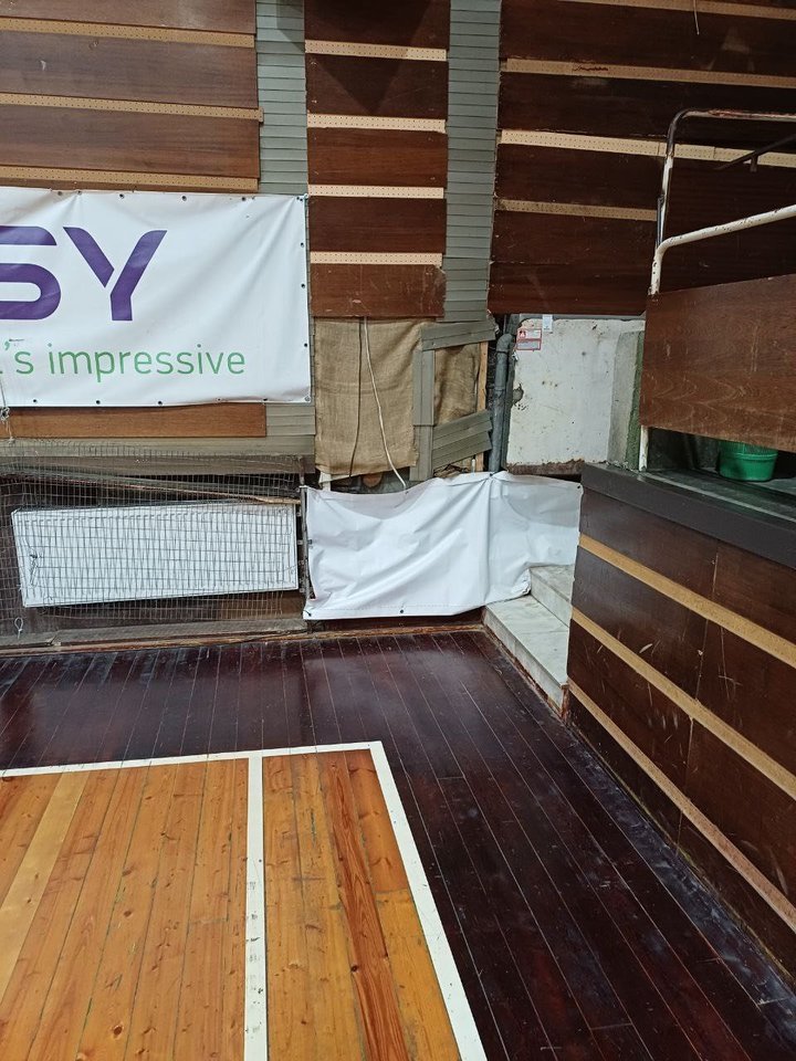 Bulgarijos miesto Šumeno krepšinio salė<br>Facebook/Lokomotiv Plovdiv nuotr.