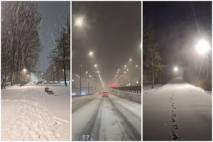 Įspėjimai keliuose ir sustoti verčianti pūga: lietuviai dalinasi kadrais ir įrašais