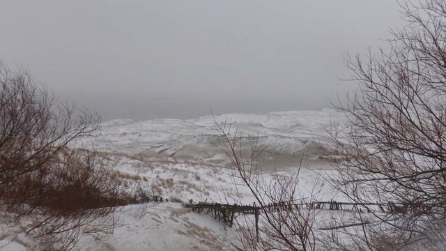 Žiemiški vaizdai iš Neringos: pūga kelius padengė sniego paklode