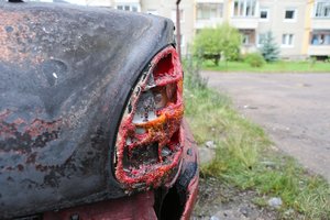 Zarasuose padegtas automobilis