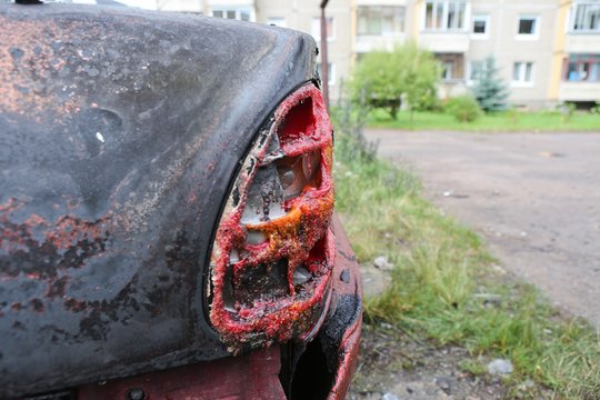 Zarasuose padegtas automobilis