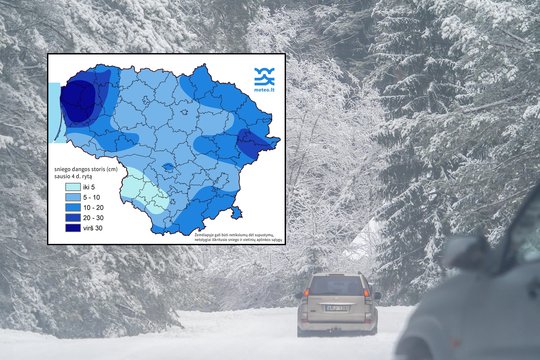 Per 15 metų nebuvo nieko panašaus: dalyje Lietuvos – rekordinė sniego danga