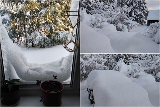 Pamatykite, kaip sekmadienį atrodė Žemaitija: sniego pusnų tiek, kad mokyklose stabdys pamokas