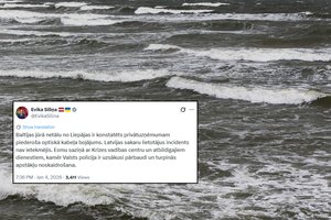 Incidentas Baltijos jūroje prie Latvijos: pažeistas kabelis, tarnybos atlieka tyrimą