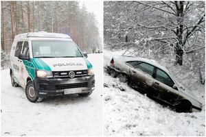 Greta Vilniaus nuo kelio nuskriejo „Opel“ – girtas vairuotojas policijos prašė nekviesti, nes važinėja be teisių