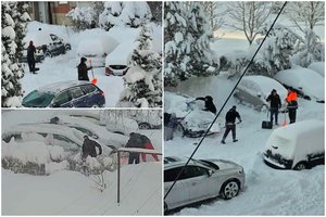 Apsnigtoje Plungėje – žemaičių triūsas: suskubo patys nusikasti takus