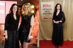 Pagerbti Lietuvos metų moters atvykusi I. Ruginienė išsiskyrė savo stiliumi: akys krypo į vieną detalę