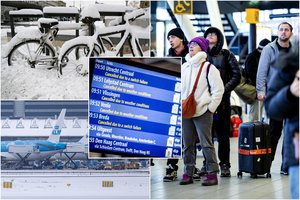 Šalčio banga paralyžiavo Europą: oro uostuose atšaukti skrydžiai, stojo autobusų ir traukinių eismas  