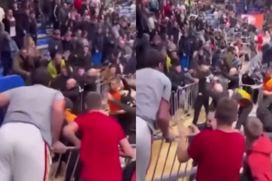 Prieš mačą Kaune – išsiveržęs „Crvena zvezda“ sirgalių gaivalas: užsipuolė teisėjus