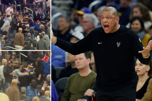 NBA rungtynėse užfiksuotos sirgalių muštynės