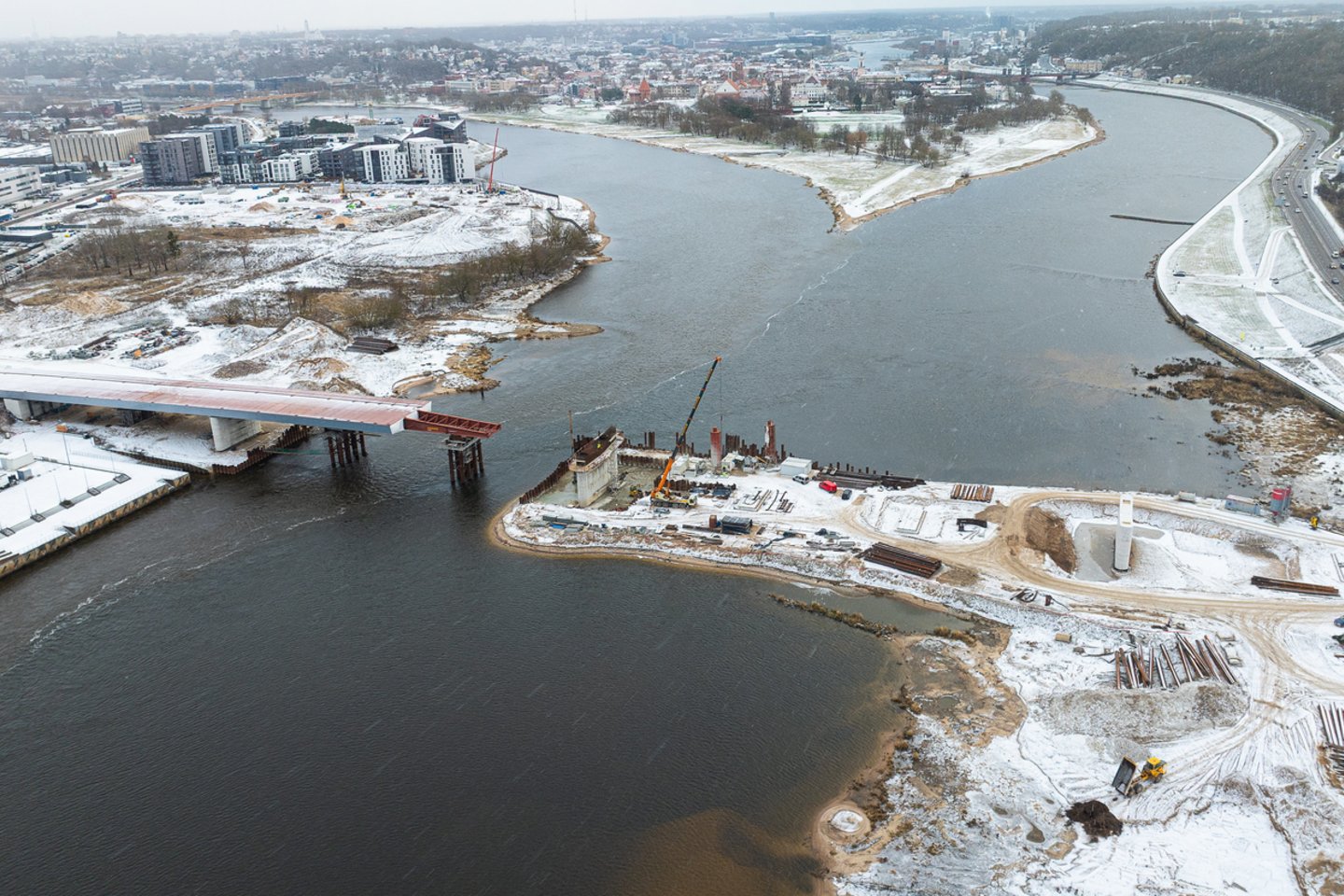Santakos tiltas tarp Brastos ir Užnemunės gatvių<br> Kauno savivaldybės nuotr.