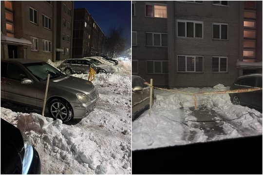 Lietuvą užklojus sniegui – tikri „kaimynų karai“: susikibo dėl nukastos stovėjimo vietos prie daugiabučio