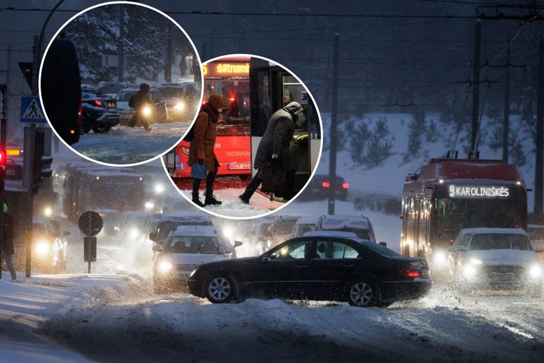 Nesiliaujant gausiam snygiui, Vilnių kausto kamščiai.<br>Lrytas fotomontažas.