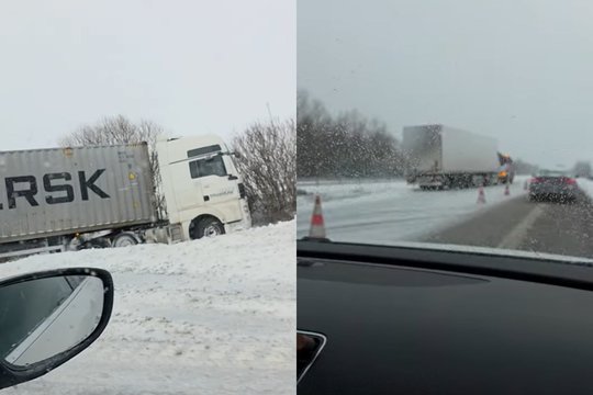 A1 magistralėje – keli vilkikų incidentai, bet policija ramina