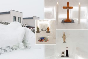 Kaunietis Vytis namų kieme pastatė tirpstančią bažnyčią: tai padėka už gyvenimą