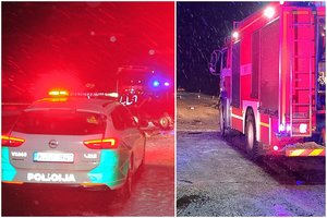 Įklimpę pusnyse ugniagesių pagalbos šaukėsi policininkai ir medikai