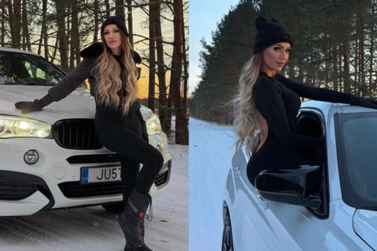 Justina Partikė įsiamžino šalia savo naujo prabangaus automobilio: akį traukė dailios kūno linijos