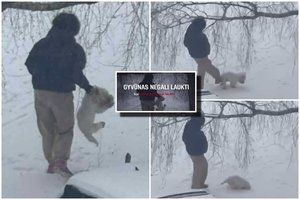 „Kokie žmonės šlykštynės“: po šokiruojančio vaizdo įrašo su spardomu šuniuku – pasipiktinusiųjų banga