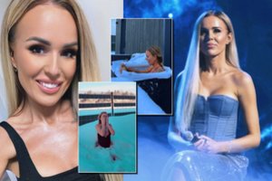 D. Gutauskienė-Laisva parodė, kuo mėgaujasi žiemą: į sniegą nėrė tik su maudymosi kostiumėliu