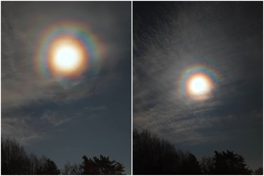 Užfiksavo „vaivorykštę“ aplink mėnulį: paaiškino, kas tai