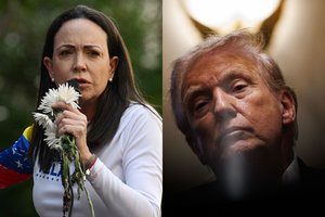 D. Trumpas ketvirtadienį Baltuosiuose rūmuose priims M. C. Machado