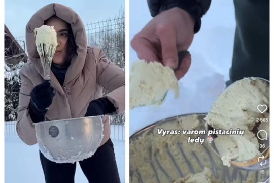 Lyg virusas plinta šių ledų receptas: prireiks pirštinių ir sniego