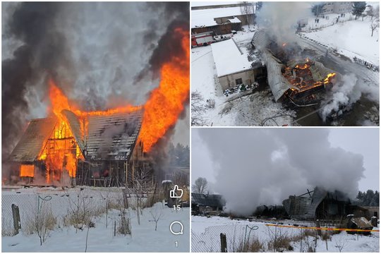 Baisi nelaimė Kupiškio r.: sudegė gyvūnų prieglauda, globotiniai žuvo