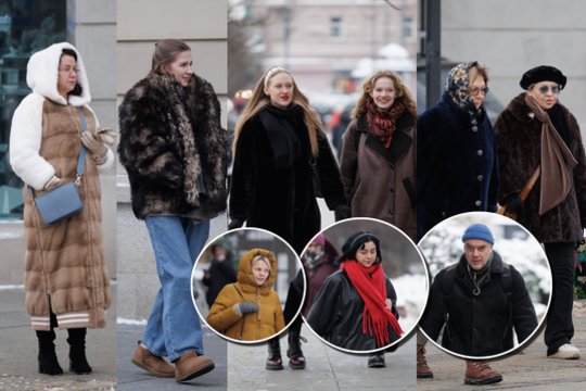 Vilniečiai stilių demonstruoja net ir spaudžiant šaltukui: sostinės gatvėse – kailiai ir ryškūs akcentai