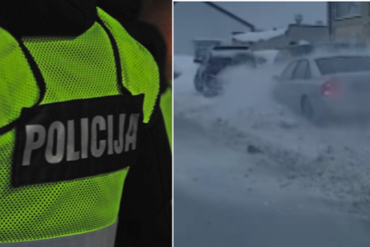 Įtemptos gaudynės Vilniuje baigėsi pusnyje – to bėglio mašinoje pareigūnai rasti nesitikėjo