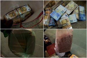 Per kratą Rygoje – įspūdingas radinys: dešimtys tūkstančių eurų ir kilogramai narkotikų