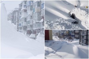 Situacija Rusijoje – lyg iš apokaliptinio filmo: sniego storis siekia 4 metrus, yra žuvusių