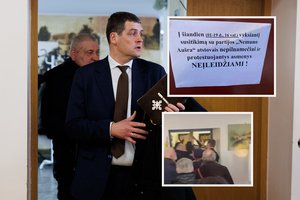 Konfliktas susitikime Vilkaviškyje: užfiksuota, kaip R. Žemaitaitis apstumdė jaunuolį, iškviesta policija