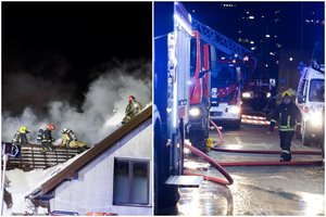 Vilniuje atvira liepsna degė namas, nukentėjo žmogus