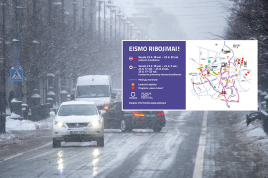 Šį savaitgalį Vilniuje vėl nusimato eismo ribojimai – geriau į centrą eiti pėsčiomis