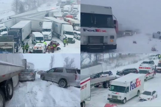 Masinė avarija JAV Mičigano valstijoje: susidūrė daugiau kaip 100 automobilių