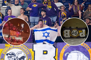 Pamatykite: užfiksavo momentą, kaip „Ryto“ sirgalius nuplėšė „Hapoel“ vėliavą