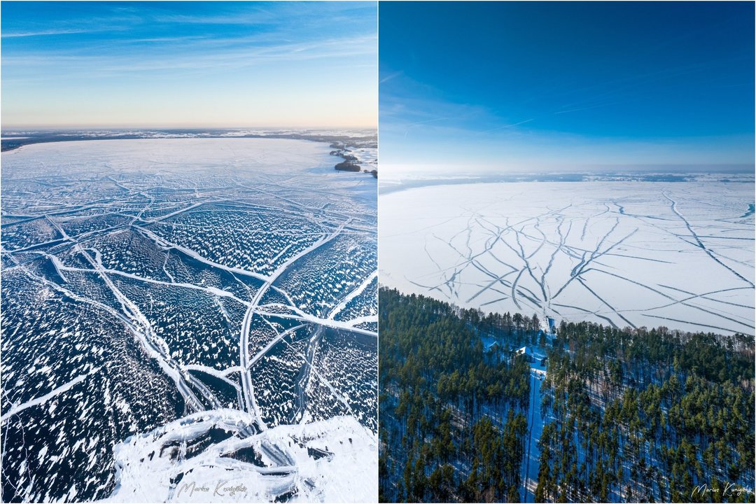 Turbūt didžiausia čiuožykla Lietuvoje: ledas ant šio ežero – lygus it stiklas