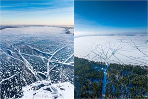 Turbūt didžiausia čiuožykla Lietuvoje: ledas ant šio ežero – lygus it stiklas