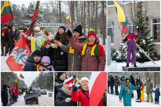 Kapčiamiestyje – apie tūkstantis protestuotojų: nusidriekė kelių kilometrų ilgio žmonių grandinė