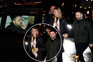 Netikėtas sutapimas: Vilniuje su žmona viešintis V. Zelenskis ypatingą dieną pasitiko Lietuvoje