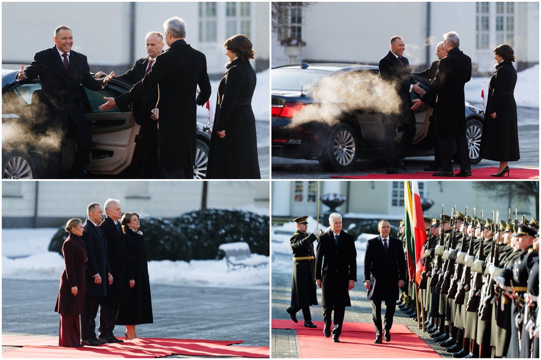 K.Nawrockio sutikimas Prezidentūroje. <br>Lrytas koliažas.  