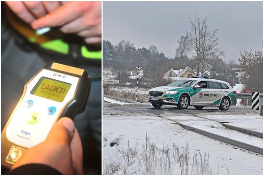 Greta Vilniaus nuskriejęs nuo kelio apsivertė automobilis – vairuotojas pripūtė 3,09 prom.