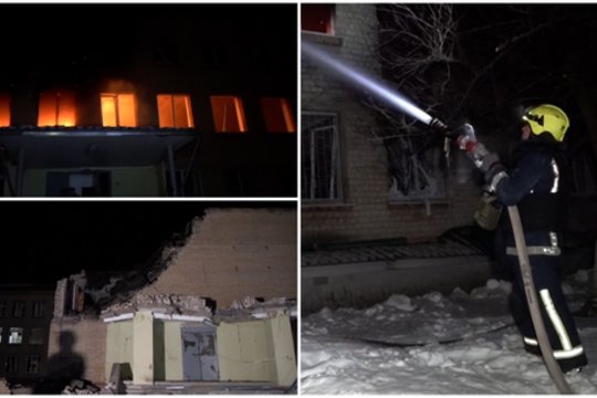 Nusitaikę į energijos objektą pataikė į daugiabučius, mokyklą ir darželį: dalis Charkivo paskendo liepsnose