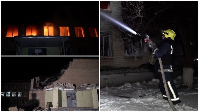 Nusitaikę į energijos objektą pataikė į daugiabučius, mokyklą ir darželį: dalis Charkivo paskendo liepsnose