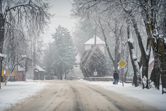 Kelius valyti padeda net ūkininkai – šiame rajone iškrito storas sluoksnis sniego