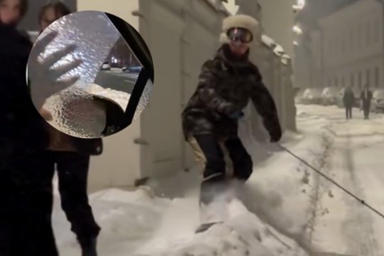 Lijundrai automobilius užklojus ledu – gyventojų pramogos: dalijasi neįtikėtinais vaizdo įrašais 