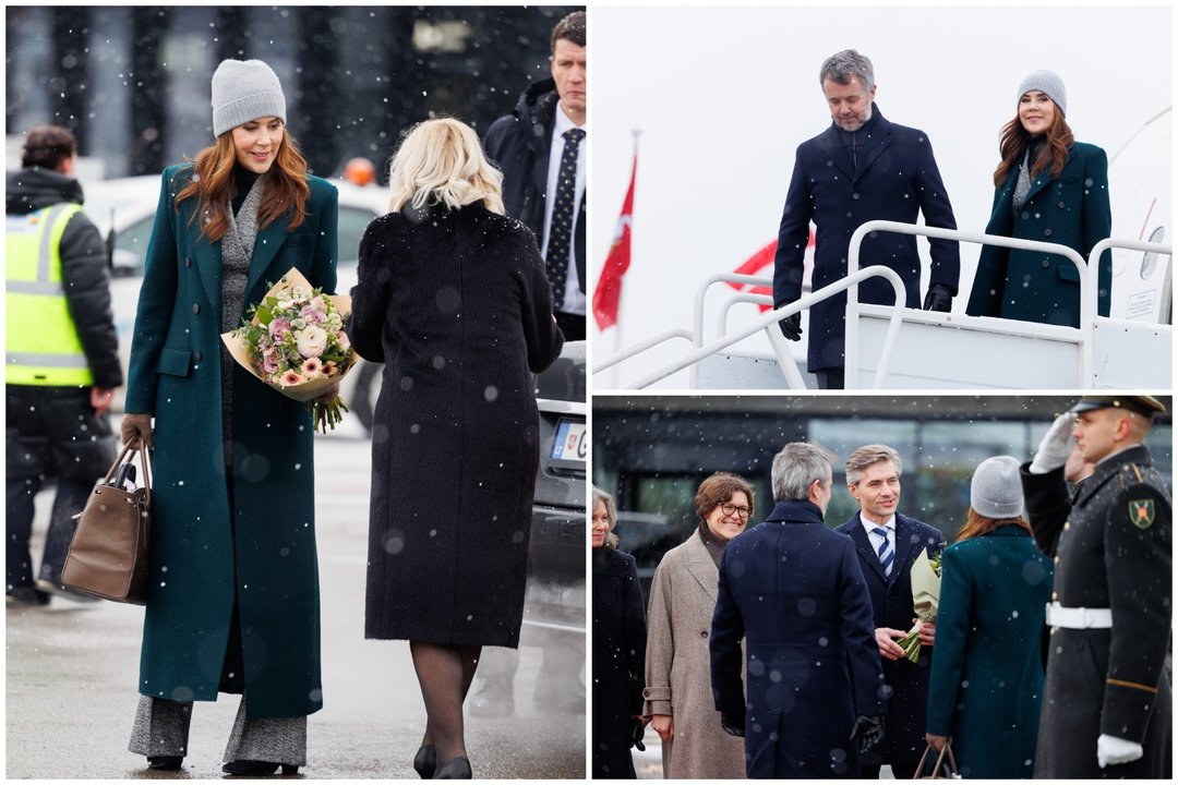 Danijos karaliaus ir karalienės pasitikimas.<br> T.Bauro nuotr.