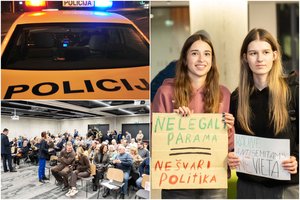 Po policijos akibrokšto Kaune – patikrinimas: vertinami R. Žemaitaičiui oponuojantį jaunimą iš susitikimo išvariusių pareigūnų veiksmai