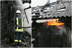 Didelis gaisras paukščių fermoje Vilkaviškio r.: sudegė 60 vištų ir 50 žąsų